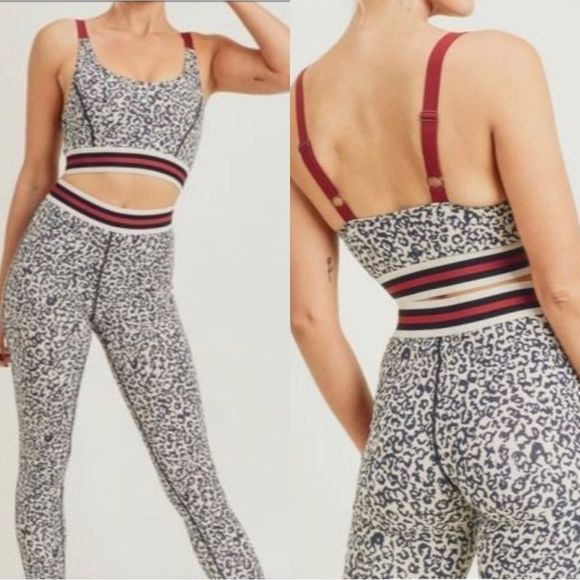 LEOPARD Tummy Control High Waist Leggings & Sports Bra Set - Picture 2 of 10